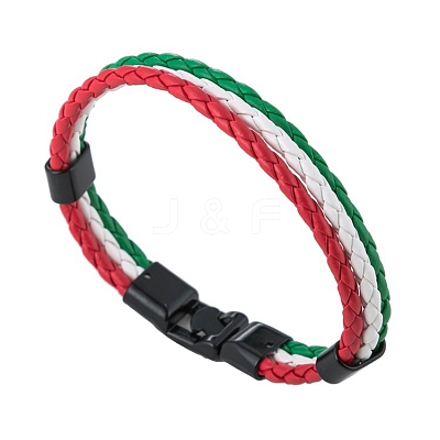 PU Leather Triple Layer Multi-strand Bracelets PW-WG47313-11-1