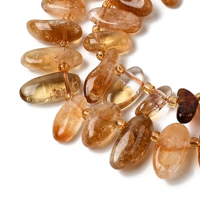 Natural Citrine(Heated) Beads Strands G-P604-A25-01-1