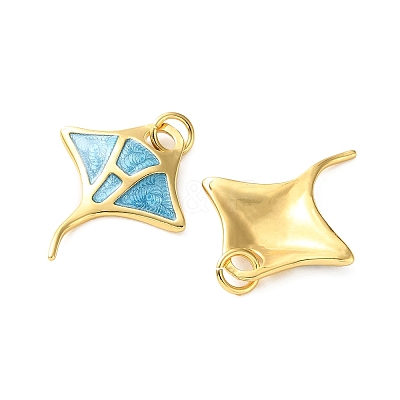 Brass with Enamel Pendants KK-CBA9FD2-05G-01-1