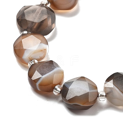 Dyed & Heated Natural Banded Agate Beads Strands G-C116-A83-01-1