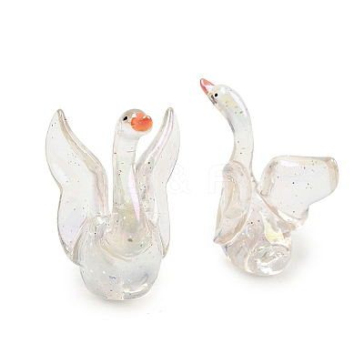 Resin & Glitter Powder Swan Display Decorations RE-CBA17C4-17-1
