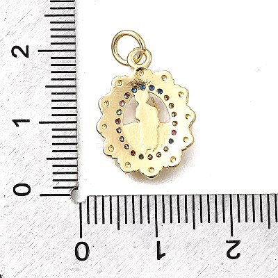 Brass Micro Pave Cubic Zirconia Pendants KK-P336-04F-G-1