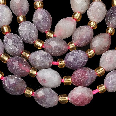Natural Lepidolite Beads Strands G-F809-A43-01-1