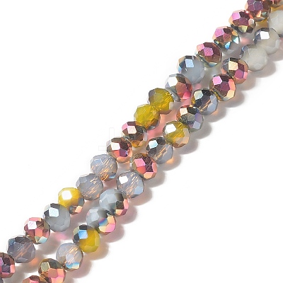 Electroplated Glass Beads Strands GLAA-G097-02C-01-1