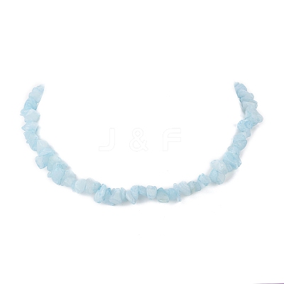 Natural White Jade Dyed Chips Beaded Necklaces NJEW-JN04275-07-1