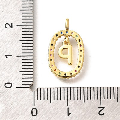 Brass Micro Pave Cubic Zirconia Pendants ZIRC-P123-01G-P02-1