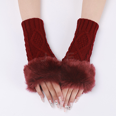 Polyacrylonitrile Fiber Yarn Knitting Fingerless Gloves COHT-PW0001-15D-1