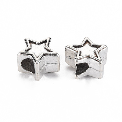 Tibetan Style Alloy European Beads Settings for Enamel TIBEB-N007-029-1