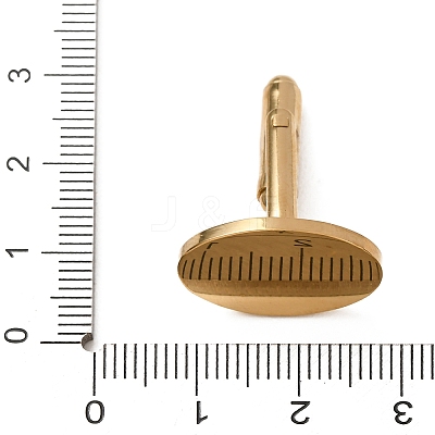 Oval 201 Stainless Steel Swank Cuff Links SA-CBAE2BD-01G-C-1