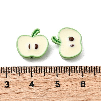 Apple Spray Painted Alloy Beads FIND-C075-02A-1