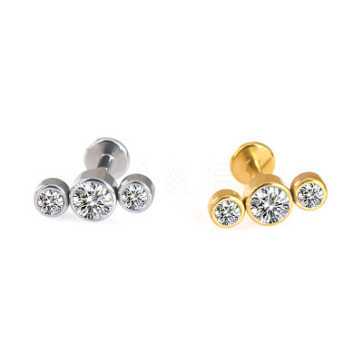 316L Surgical Stainless Steel & G23 Titanium Crystal Rhinestone Labrets for Women Men WG3A239-11-1