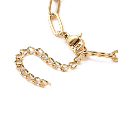 PVD Vacuum Plating 304 Stainless Steel Paperclip Chain Bracelet for Men Women BJEW-E031-02G-02-1