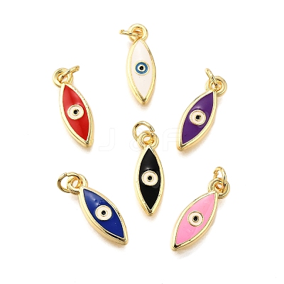 Brass Enamel Pendants KK-C106-08G-1