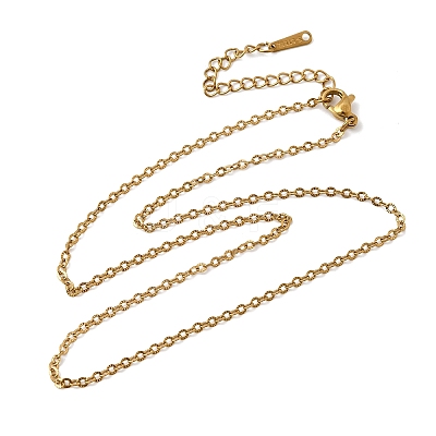 2.5MM Unisex 304 Stainless Steel Textured Cable Chain Necklaces NJEW-P356-13G-1