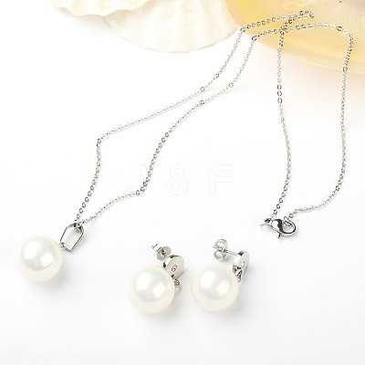 Valentines Gift for Her 2015 316L Surgical Stainless Steel Jewelry Sets SJEW-E024-18C-1