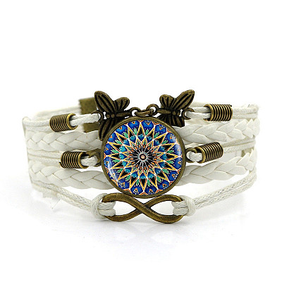 PU Leather Multi-strand Bracelet MAND-PW0001-40C-1