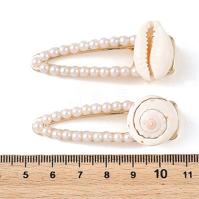 3Pcs 3 Styles Natural Shell Alligator Hair Clips PHAR-TA000012-1