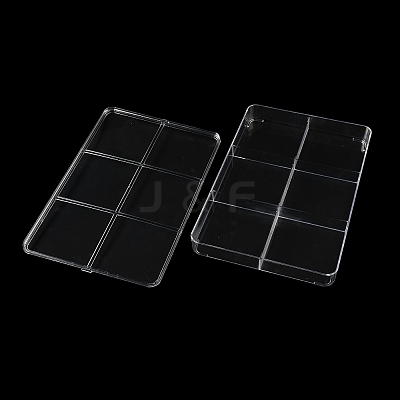 6 Grids Plastic Bead Containers with Cover CON-K002-03B-1