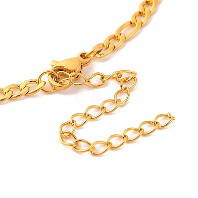 Constellation 202 Stainless Steel Figaro Chain Link Bracelets for Women Men AJEW-U006-01A-1