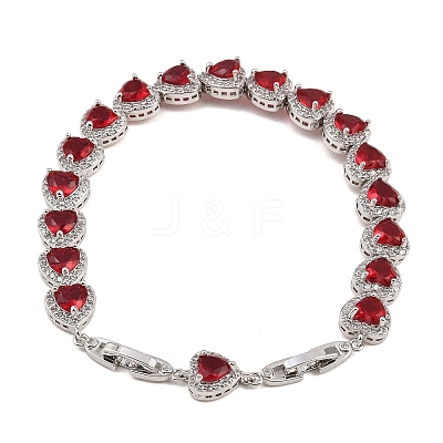 Platinum Tone Brass Micro Pave Cubic Zirconia Tennis Bracelets BJEW-B160-03P-07-1