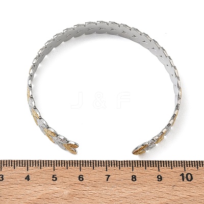 304 Stainless Steel Cuff Bangles for Women BJEW-D466-02GP-1