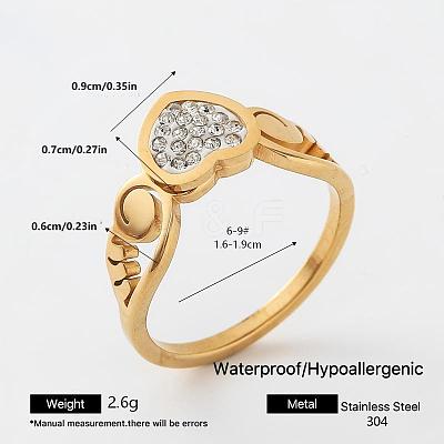 304 Stainless Steel Rhinestone Finger Rings for Women LY3812-10-1
