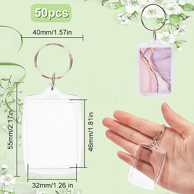 50Pcs Acrylic Photo Frame Keychain ZXFQ-SP0001-01-1