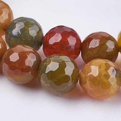 Natural Agate Round Beads Strand G-L084-10mm-M-1