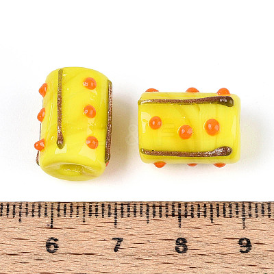 Handmade Gold Foil Glass Bumpy Beads LAMP-ZX003-12-01-1