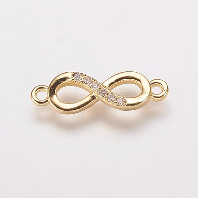 Brass Cubic Zirconia Links KK-P134-57G-1