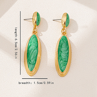 Alloy Enamel Dangle Stud Earrings FS-WG80632-02-1