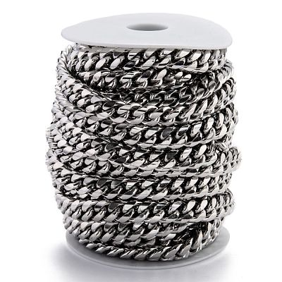 Tarnish Resistant 304 Stainless Steel Cuban Link Chain STAS-B019-02D-P-1
