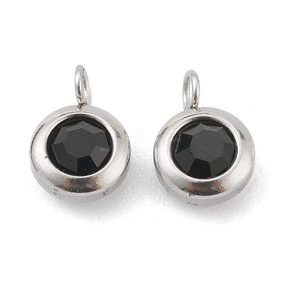 304 Stainless Steel Rhinestone Charms STAS-Z009-04-02P-1