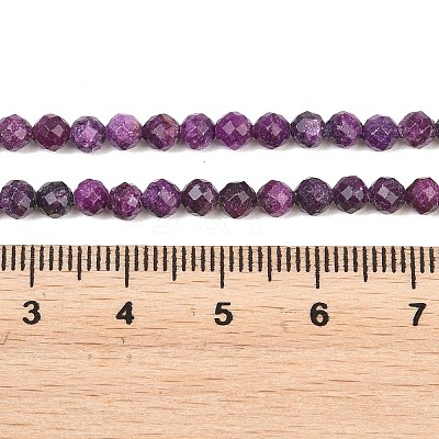 Heated Natural Sugilite Beads Strands G-B193-B04-4mm-1