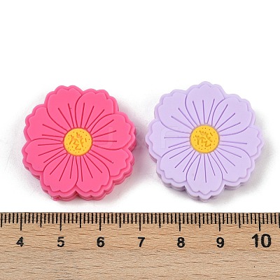 Flower Food Grade Silicone Focal Beads SIL-A011-02A-1