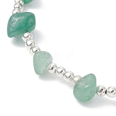 Natural Mixed Gemstone Chip & Iron Beaded Stretch Bracelets BJEW-JB09778-1