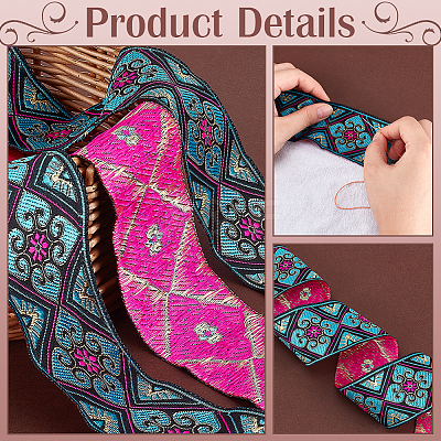 7M Polyester Jacquard Rhombus Ribbon OCOR-WH0100-06B-1