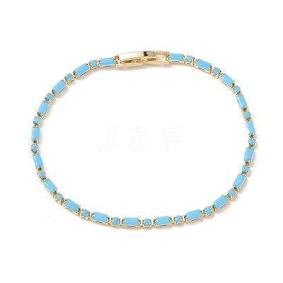 Synthetic Turquoise Tennis Bracelets KK-CBA964F-01G-03-1