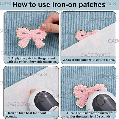 12Pcs Bowknot Towel Cloth Computerized Embroidery Cloth Iron On/Sew On Patches DIY-CY0001-14-1