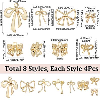 32Pcs 8 Styles Alloy Pendants FIND-SC0014-66-1
