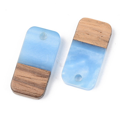 Opaque Resin & Walnut Wood Pendants RESI-S389-044A-C01-1