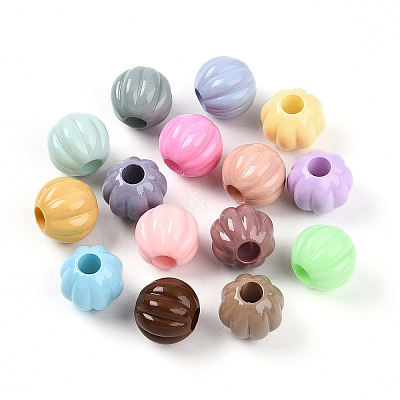 Opaque Acrylic European Large Hole Beads OACR-I015-66-1