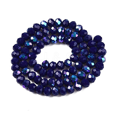 Electroplate Opaque Solid Color Glass Beads Strands EGLA-A044-P6mm-L07-1