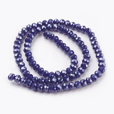 Electroplate Glass Beads Strands X-GLAA-K027-PL-A06-1