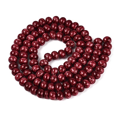 Opaque Baking Paint Glass Beads Strands GLAA-Q110-03A-10-1
