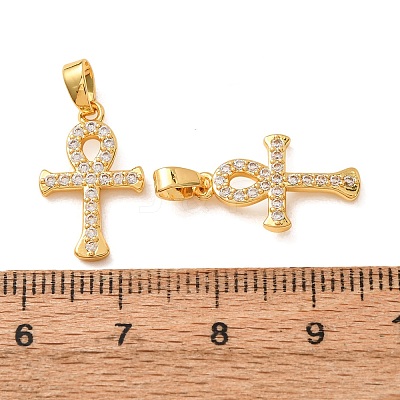 Brass Micro Pave Clear Cubic Zirconia Pendants CU-CBA0D78-01G-1