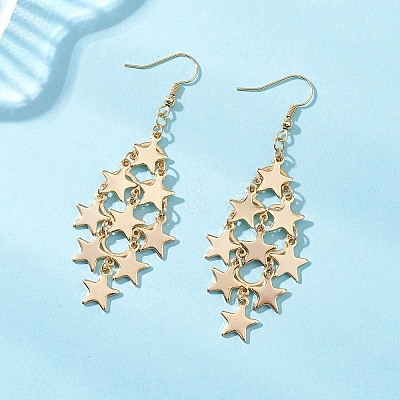 Star 304 Stainless Steel Dangle Earrings EJEW-TA00771-01-1