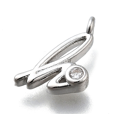 Brass Micro Pave Cubic Zirconia Pendants KK-B132-12P-H-1