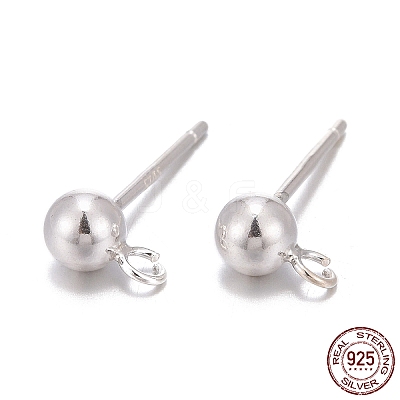 925 Sterling Silver Ear Stud Findings X-STER-N0001-002-1