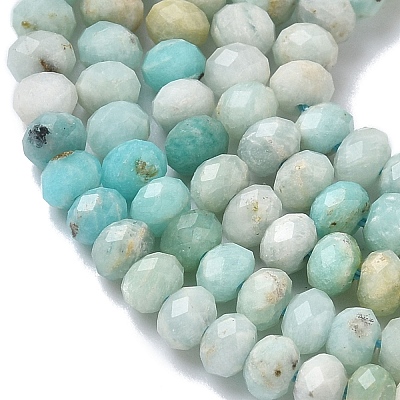 Natural Flower Amazonite Beads Strands G-L651-B02-4x3mm-1